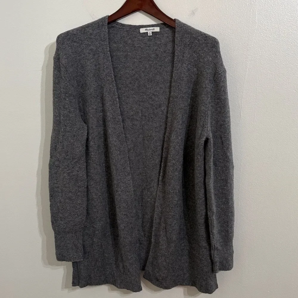 MADEWELL Cardigan Open Front Wool Alpaca Blend Womens Small Gray Cozy Walker - Picture 2 of 9